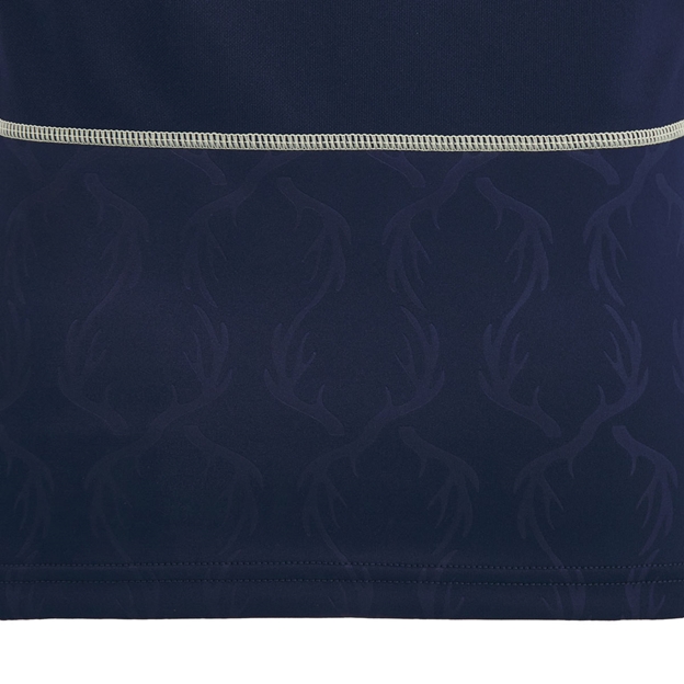 Scotland Womens Home Rugby Shirt 26/27 Navy and Sand - Stag Pattern Close-up