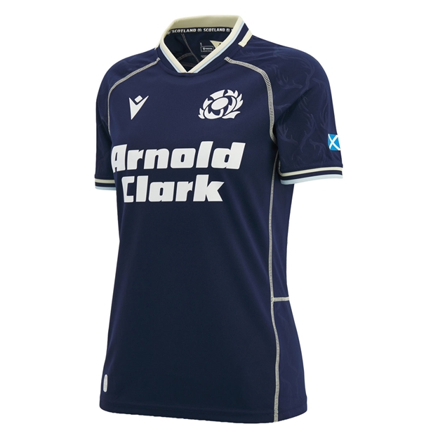Scotland Womens Home Rugby Shirt 26/27 Navy and Sand - Front View