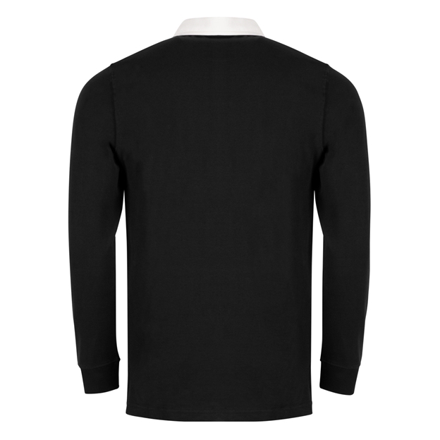 Womens World Cup Fiji Adults Classic Heavyweight Rugby Shirt Black - Back