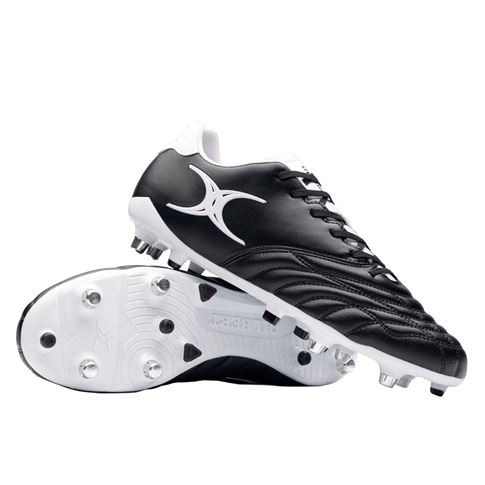 Gilbert Adults Sidestep Icon 6 Stud Soft Ground Rugby Boots Black - Front View