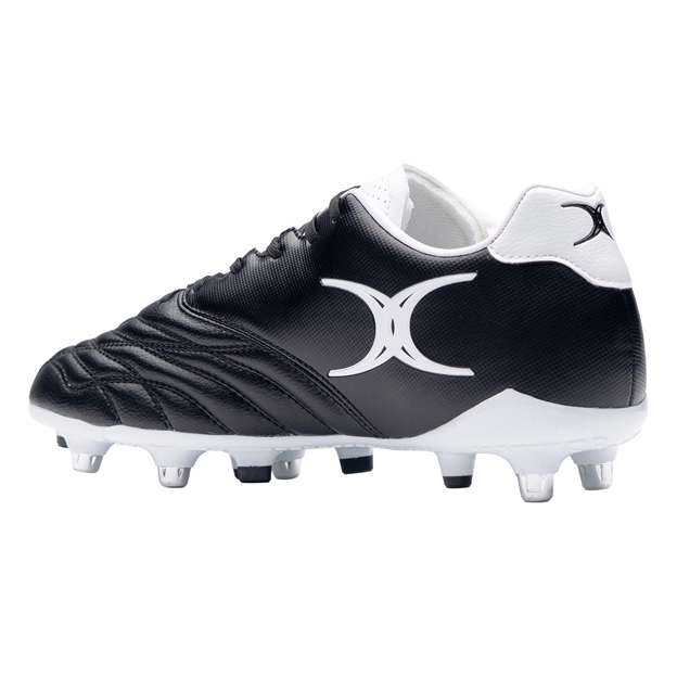 Gilbert Adults Sidestep Icon 6 Stud Soft Ground Rugby Boots Black - Heel View