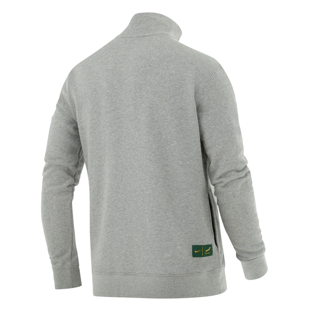 South Africa Springboks Mens 1/2 Zip Sweatshirt 26/27 Dark Grey Heather - Back View