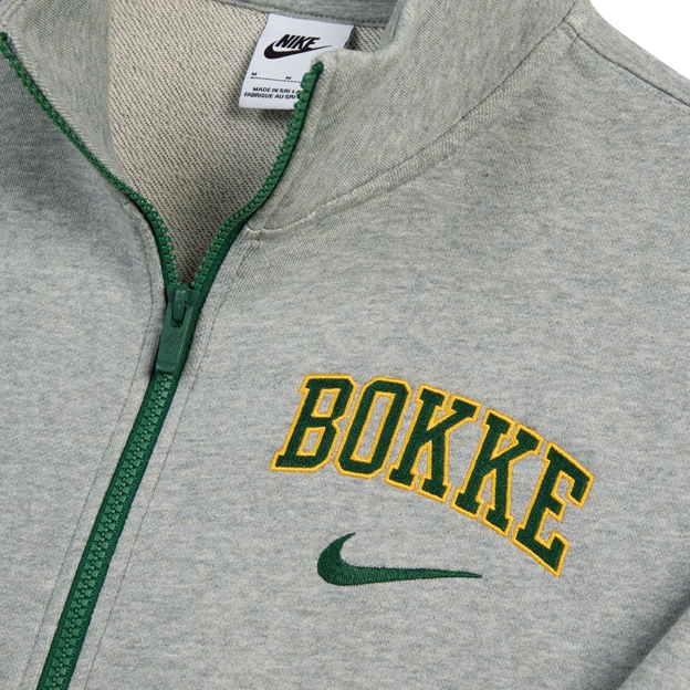 South Africa Springboks Mens 1/2 Zip Sweatshirt 26/27 Dark Grey Heather - Logo Close-up