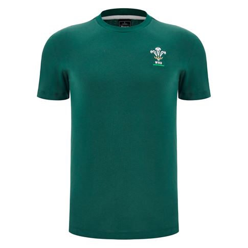 Wales Mens Cotton Fanline T-Shirt 25/26 Green - Front