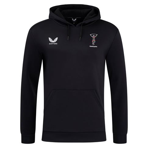 Harlequins Mens Travel Hoodie 25/26 Caviar - Front