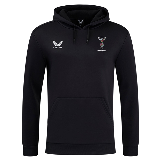 Harlequins Mens Travel Hoodie 25/26 Caviar - Front