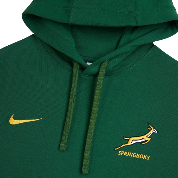 South Africa Springboks Adults Hoodie 26/27 Gorge Green - Flatlay Detail Close-up
