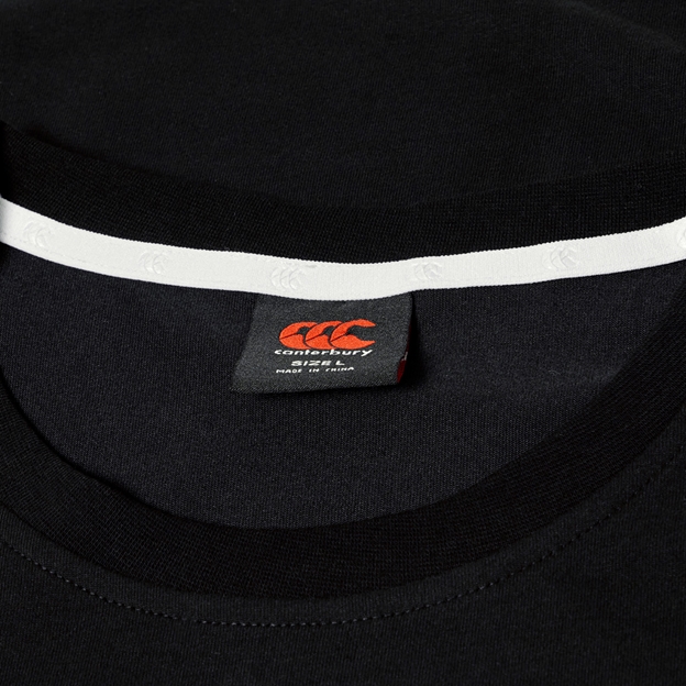 Canterbury Mens Tempo+ Drill GFX Training T-Shirt Black - Neck Close-up