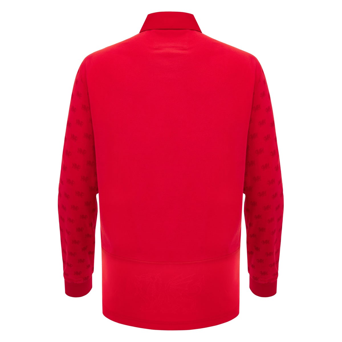Wales Mens Home Cotton Rugby Shirt 26/27 Long Sleeve Red - Front View