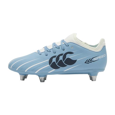 Canterbury Kids Speed Falcon 2.0 Team Soft Ground Rugby Boots Mountain Spring Grey - Outstep View