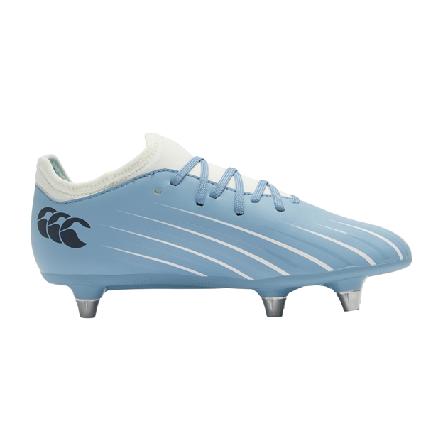 Canterbury Kids Speed Falcon 2.0 Team Soft Ground Rugby Boots Mountain Spring Grey - Instep View