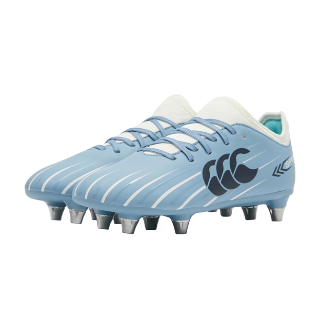 Canterbury Kids Speed Falcon 2.0 Team Soft Ground Rugby Boots Mountain Spring Grey - Pair View