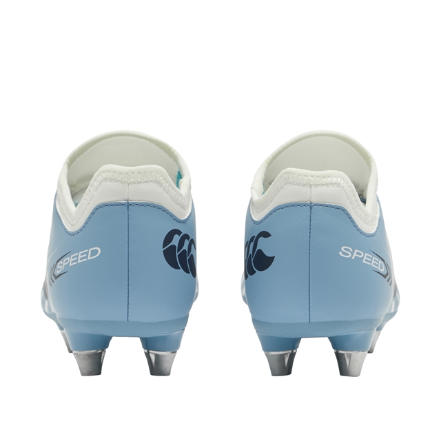 Canterbury Kids Speed Falcon 2.0 Team Soft Ground Rugby Boots Mountain Spring Grey - Back View