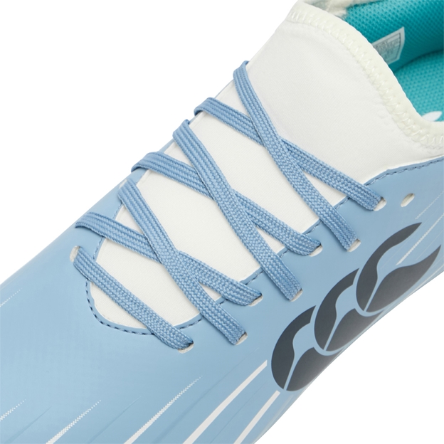 Canterbury Kids Speed Falcon 2.0 Team Soft Ground Rugby Boots Mountain Spring Grey - Lacing Close-up