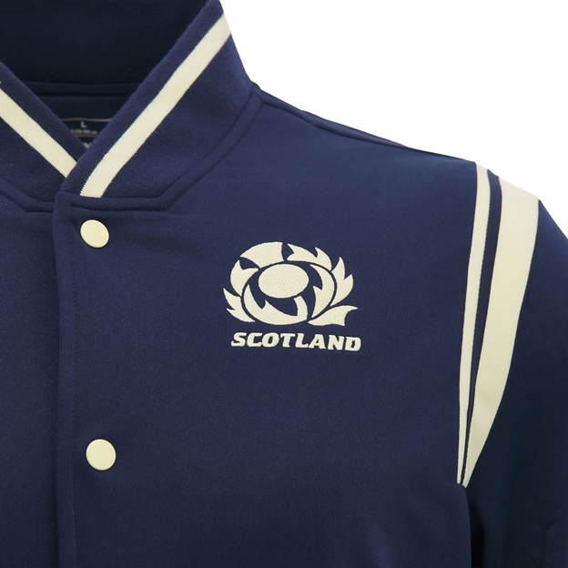 Scotland Mens Anthem Jacket 26/27 Navy and Sand - SRU Thistle Close-up