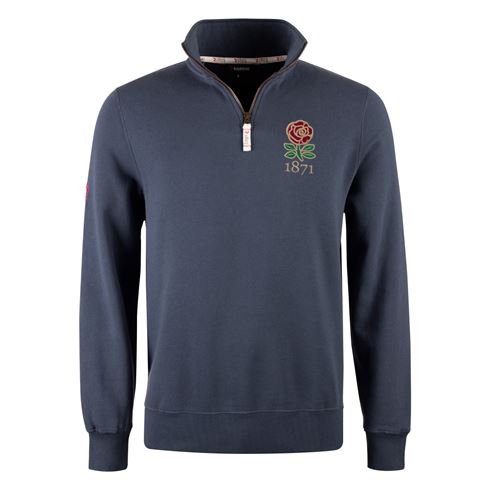 R1823 England 1871 Quarter Zip - Petrol Blue