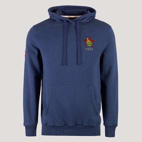 Zimbabwe 1981 Hoodie Petrol Blue - Front View