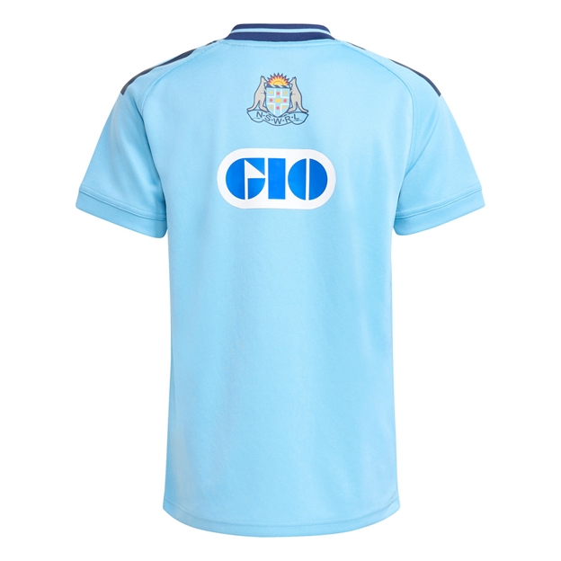 New South Wales Blues Kids Home Rugby Shirt 26/27 Light Blue - Back View