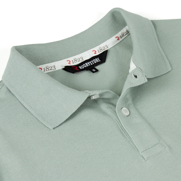 Rugby 1823 Adults Polo Shirt Cambridge Blue - Collar Close-up