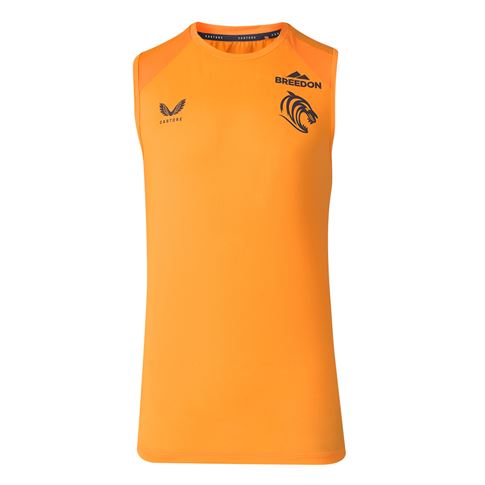 Leicester Tigers Mens Performance Vest 26/27 Blazing Orange - Front View