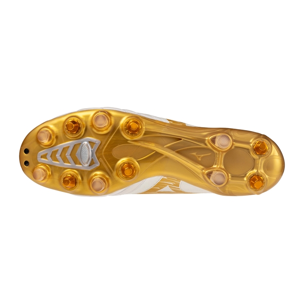 Mizuno Adults Morelia Neo IV Βeta Elite Mix Rugby Boots White/Gold - Soleplate