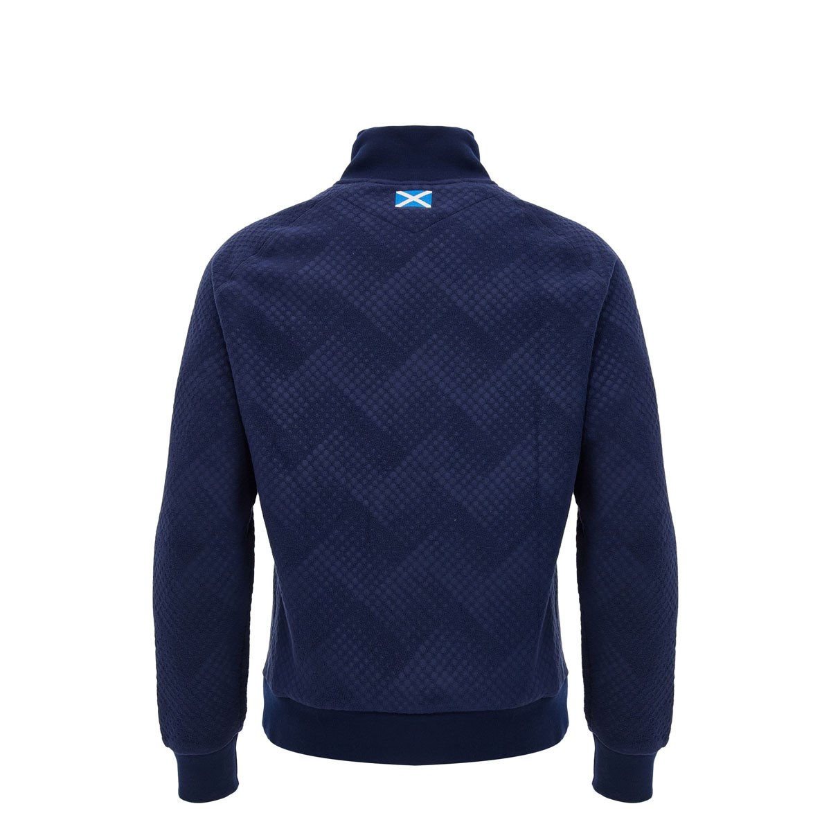 Scotland Kids Travel Half Zip Fleece 26/27 Navy and Sand - Front View