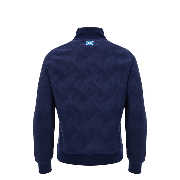 Scotland Kids Travel Half Zip Fleece 26/27 Navy and Sand - Back View