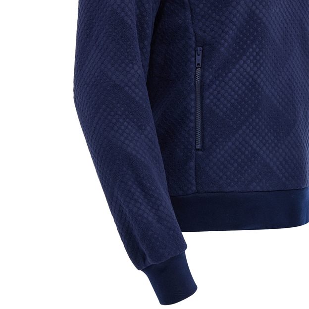 Scotland Kids Travel Half Zip Fleece 26/27 Navy and Sand - Pocket Detail