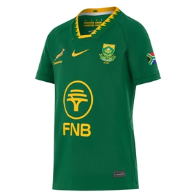 South Africa Springboks Kids Home Rugby Shirt 26/27 Gorge Green - Front View