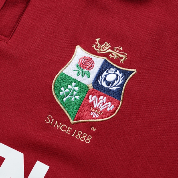 British and Irish Lions Adults Long Sleeve Classic Rugby Shirt - Red - Lions Logo