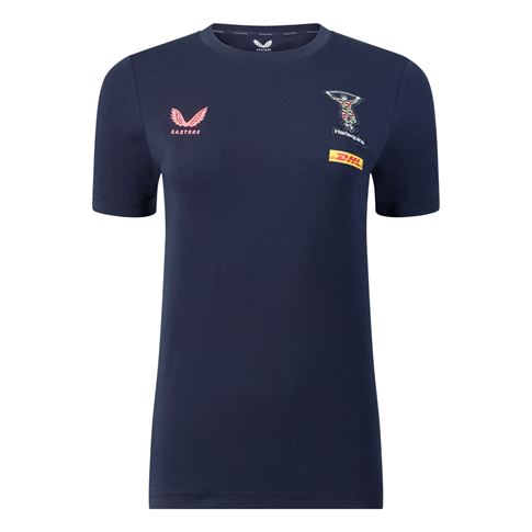 Harlequins Womens Off Pitch T-Shirt 26/27 Navy - Front View