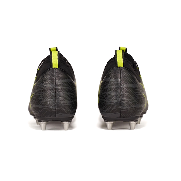 Oxen Youths Meta X 6S Soft Ground Rugby Boots Black Onyx - Heel View