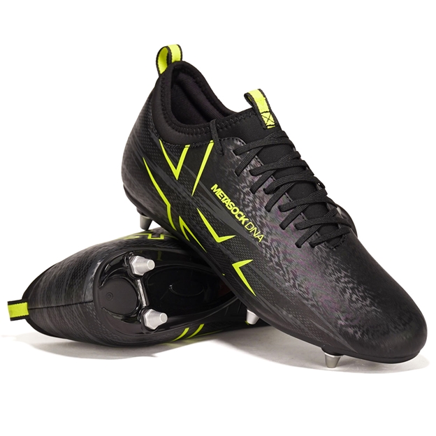 Oxen Youths Meta X 6S Soft Ground Rugby Boots Black Onyx - Front View
