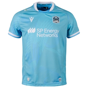 Glasgow Warriors Mens Away Rugby Shirt 26/27 Blue - Front View