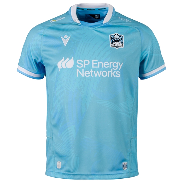Glasgow Warriors Mens Away Rugby Shirt 26/27 Blue - Front View