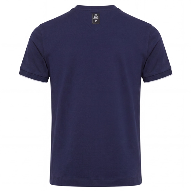 Italy Mens Athleisure Cotton T-Shirt 26/27 Navy - Back View
