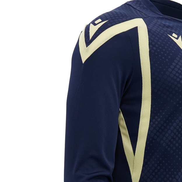Scotland Mens Training Shirt 26/27 Long Sleeve Navy and Sand - Sleeve Detail Close-up