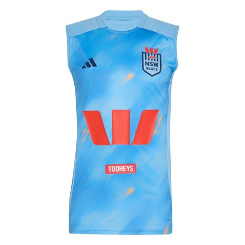 New South Wales Blues Mens Singlet 26/27 Light Blue - Front View