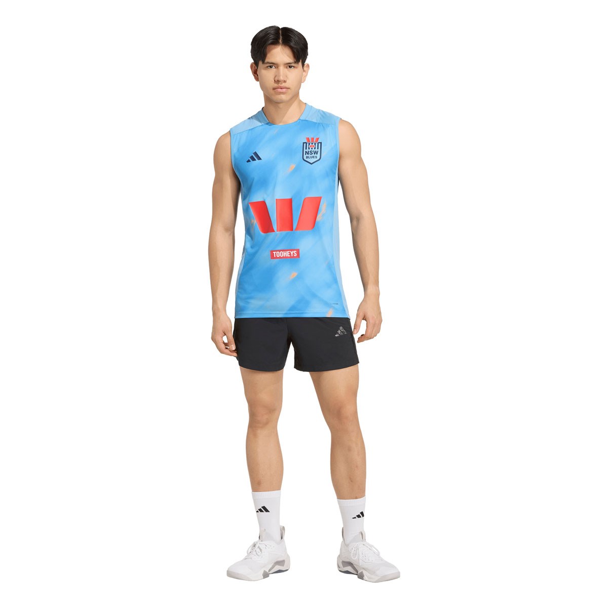New South Wales Blues Mens Singlet 26/27 Light Blue - Front View
