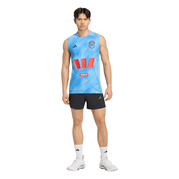 New South Wales Blues Mens Singlet 26/27 Light Blue - Model Full View