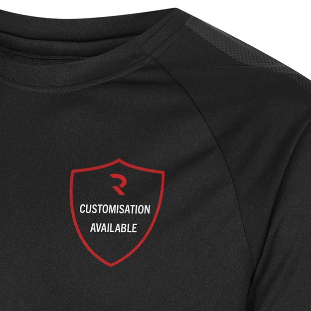 Rugbystore Kids Performance Training T-Shirt Black - Customise Close-up