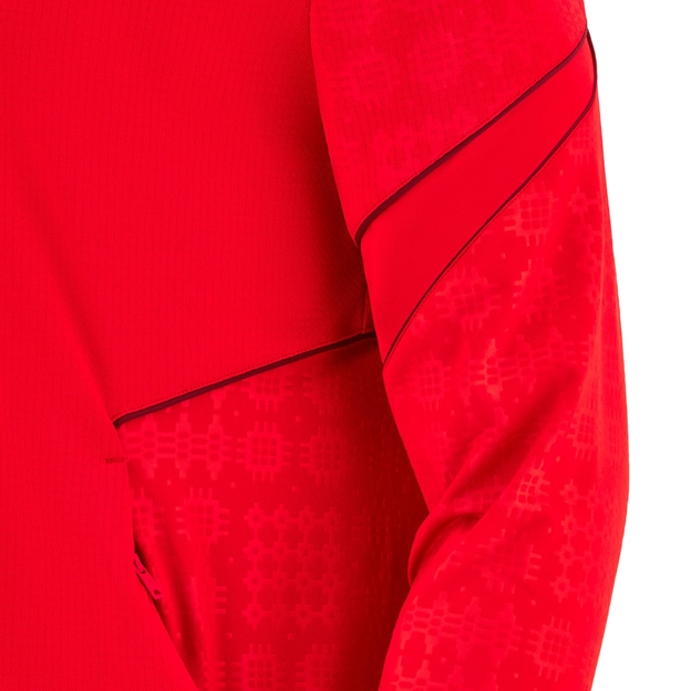 Wales Junior Travel Quarter Zip Fleece 25/26 Red - Sleeve Pattern