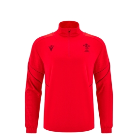Wales Junior Travel Quarter Zip Fleece 25/26 Red - Front
