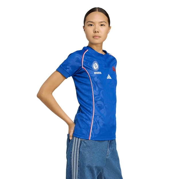 France WRWC Womens Home Jersey 2025 Blue - Model Side