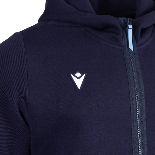 Sale Sharks Mens Travel Full Zip Hoodie 26/27 Navy - Macron Logo Close-up