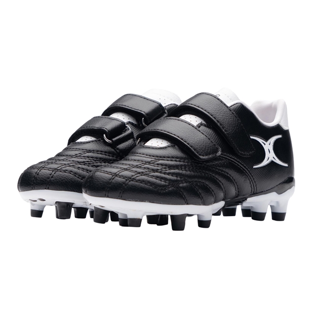 Gilbert Kids Sidestep Icon Moulded Stud Soft Ground Rugby Boots Black - Pair View