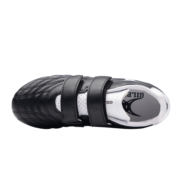 Gilbert Kids Sidestep Icon Moulded Stud Soft Ground Rugby Boots Black - Top View