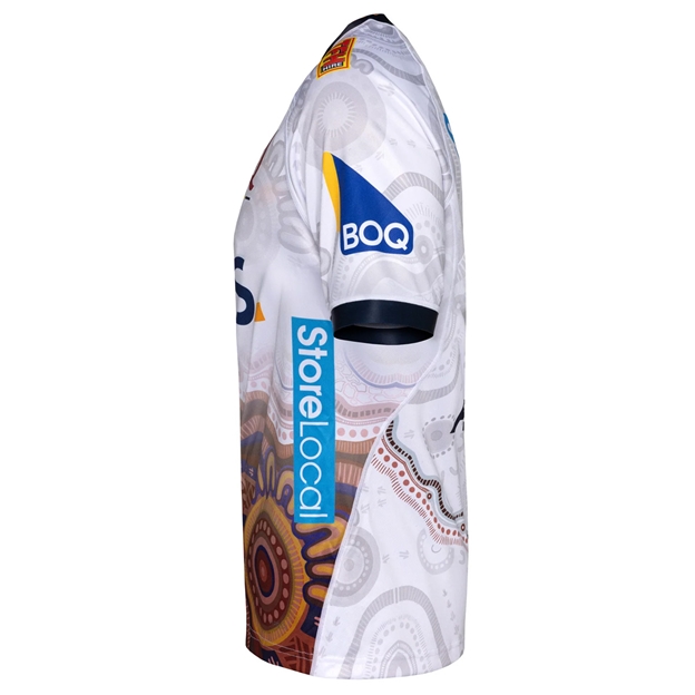 Queensland Reds Mens Indigenous Rugby Shirt 2026 White - Left Side