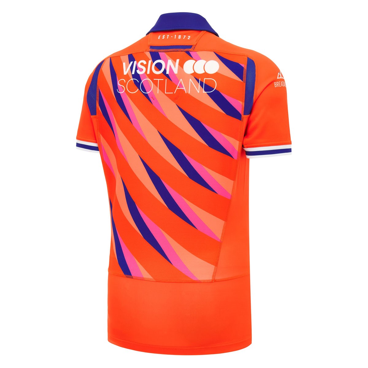 Edinburgh Mens Bodyfit Away Rugby Shirt 26/27 Orange/Navy/Purple - Front View