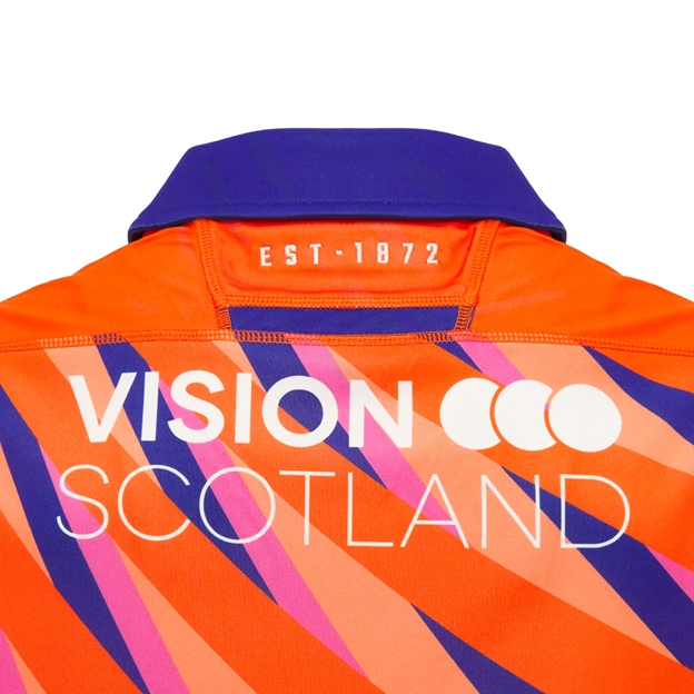 Edinburgh Mens Away Rugby Shirt  26/27 - Orange/Navy/Purple
